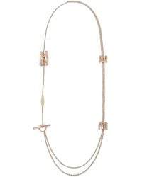 Max Mara - Crystal-Embellished Logo Necklace - Lyst
