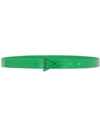 Bottega Veneta - Triangle-Buckle Brushed Thin Belt - Lyst
