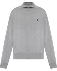 Balmain - Logo Turtleneck Knitted Sweater - Lyst