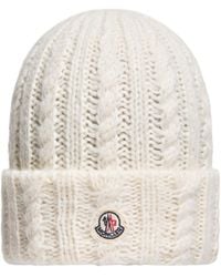 Moncler - Logo Patch Knit Beanie - Lyst