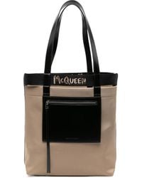 McQueen - Logo-Embroidered Top Handle Bag - Lyst