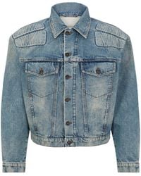 BOSS - Light-Wash Denim Jacket - Lyst