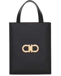 Ferragamo - Gancini-Plaque Mini Tote Bag - Lyst
