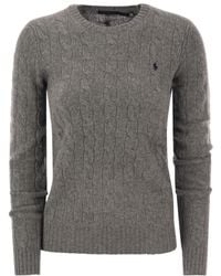 Polo Ralph Lauren - Pony Embroidered Cable-Knit Jumper - Lyst