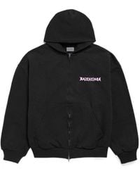 Balenciaga - Diy Back Regular Fit Zip-Up Hoodie - Lyst