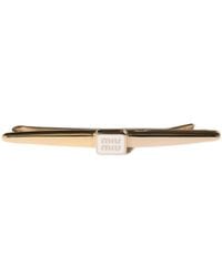 Miu Miu - Logo-Detailed Hair Clip - Lyst