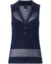 Pinko - Ribbed Polo Vest Top - Lyst