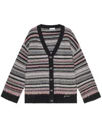 Ganni - Striped Buttoned Cardigan - Lyst