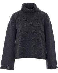 Twinset - Textured Turtleneck Knitted Jumper - Lyst