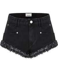 Isabel Marant - Eneidala Frayed-Hem Denim Short - Lyst
