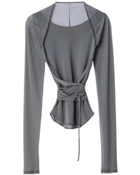 Lemaire - Ballet-Style Mesh Knit Wrap Top - Lyst