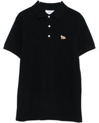 Maison Kitsuné - Maison Kitsuné Short Sleeve Fox-Embroidered Polo Shirt - Lyst