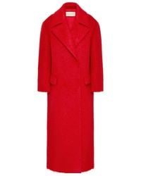 Valentino - Peak-Lapels Straight Hem Coat - Lyst
