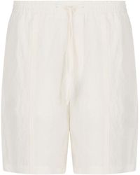 Emporio Armani - Drawstring Flax Bermuda Shorts - Lyst