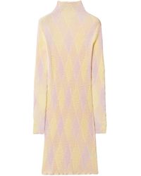 Burberry - Argyle Ribbed-Knit Long Sleeved Dress - Lyst