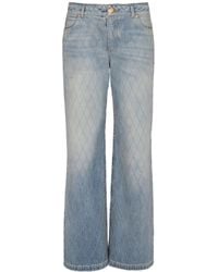 Balmain - Logo Patch Straight-Leg Jeans - Lyst