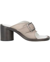 MM6 by Maison Margiela - Minimalist Leather Slide Sandals - Lyst