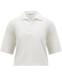 Moncler - Logo Patch Cropped Polo Shirt - Lyst