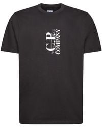 C.P. Company - Logo Printed Crewneck T-Shirt - Lyst