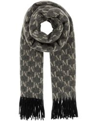 Max Mara - Logo Embroidered Fringed Edge Scarf - Lyst