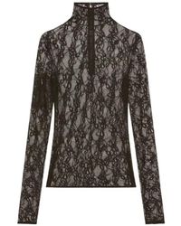 Courreges - Courrèges Lace Mockneck Top - Lyst