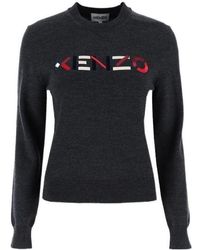 KENZO - Embroidered Logo Jumper - Lyst