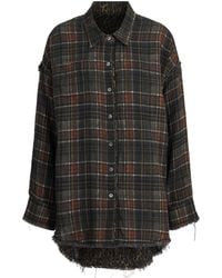 R13 - Checked Distressed Reversible Shirt - Lyst