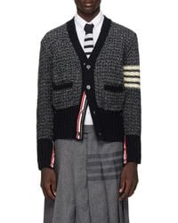 Thom Browne - Bar Mélange-Effect Button-Up Cardigan - Lyst