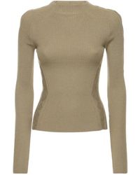 Dion Lee - Rib Knit Wool Round Neck Sweater - Lyst