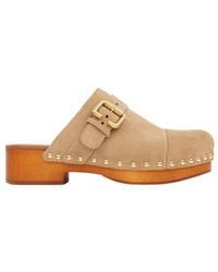 Chloé - Chlo Jeannette Buckle Detailed Studded Clogs - Lyst