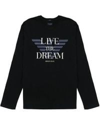 Armani Jeans - T-Shirt With Round Neck And Long Sleeves - Lyst