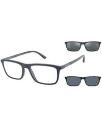 Emporio Armani - Matte-Effect Rectangle-Frame Glasses - Lyst