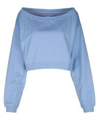 Tommy Hilfiger - Tommy Jeans Off-Shoulder Cropped Sweatshirt - Lyst