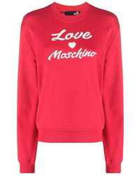 Moschino - Logo-Print Cotton Crew-Neck Sweatshirt - Lyst