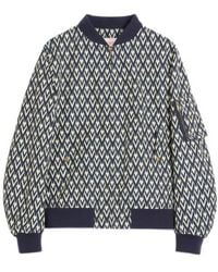 Valentino - Nylon Bomber Jacket With Toute La V Print - Lyst