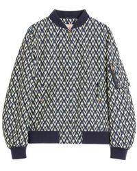 Valentino - Nylon Bomber Jacket With Toute La V Print - Lyst