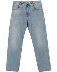 Miu Miu - Logo Patch Straight-Leg Jeans - Lyst