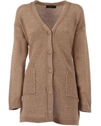 Fabiana Filippi - V-Neck Sequined Oversized Cardigan - Lyst