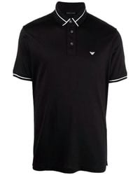 Emporio Armani - Stripe-Trimmed Polo Shirt - Lyst