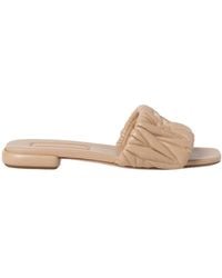 Miu Miu - Logo Lettering Square Toe Sandals - Lyst