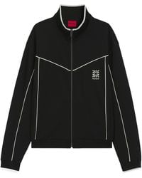 BOSS - Cotton-Blend Jacket With Embroidered Logo Artwork - Lyst