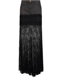 Blumarine - Pleated Lace Panel Skirt - Lyst