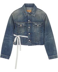 MM6 by Maison Margiela - Button-Up Denim Jacket - Lyst