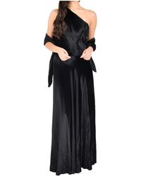 Alberta Ferretti - Glossy Velvet One-Shoulder Dress - Lyst