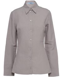 Prada - Long-Sleeved Button-Up Shirt - Lyst