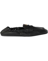 Miu Miu - Embossed-Logo Loafers - Lyst