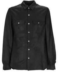 Rick Owens - Leather Shirt Jacket - Lyst