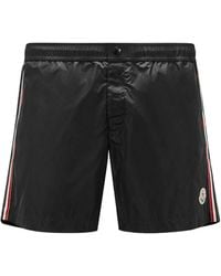Moncler - Logo Patch Drawstring Swim Shorts - Lyst