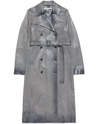 Acne Studios - Double-Breasted Leather Coat - Lyst