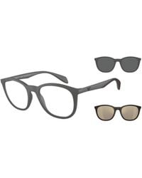 Emporio Armani - Square Frame Clip-On Sunglasses - Lyst